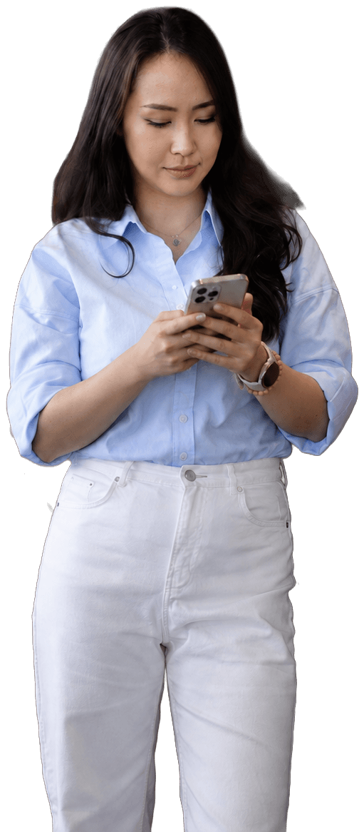 Customer happily using the Insurco app to file a claim